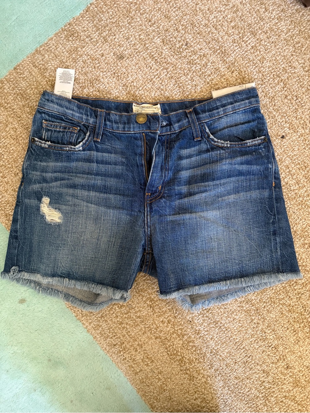 Current/Elliott Blue Distressed Denim Cutoff Shorts